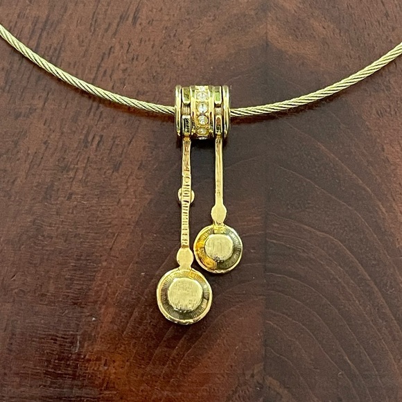 Vintage Nolan Miller Gold Tone & Crystal Statement Pendant Necklace; 16” - 18” - Picture 5 of 10